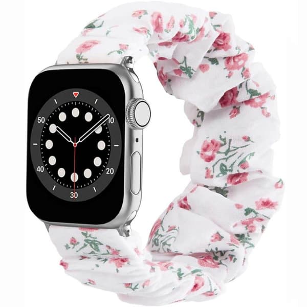 Scrunchie Elastic Urrem til Apple Watch 6 (44mm) - Flower