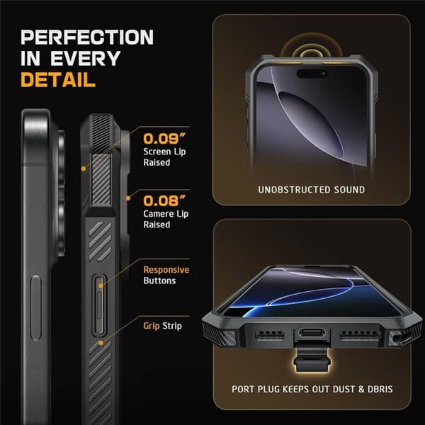 SUPCASE UB Grip kuori Apple iPhone 16 Pro Max - Musta