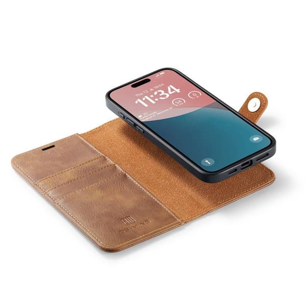 Wallet DG-Ming 2i1 til Apple iPhone 16 - Brun