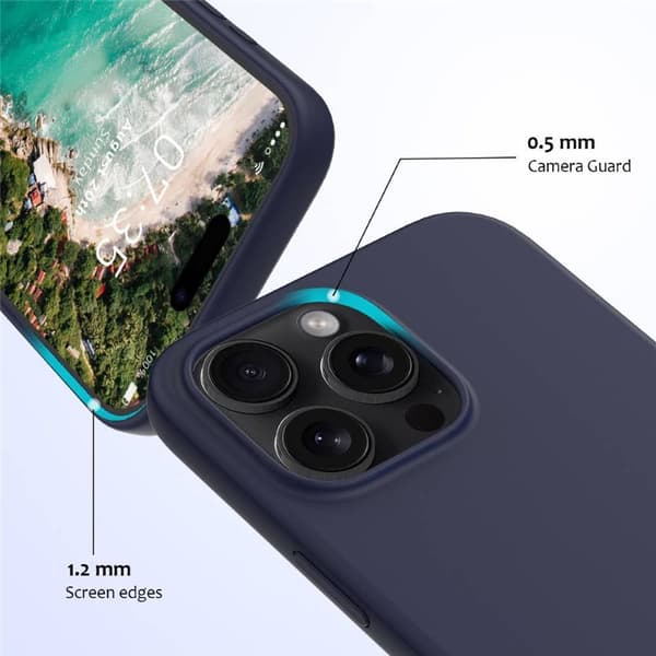Liquid silikon deksel til Apple iPhone 16 Pro - Midnight Blue
