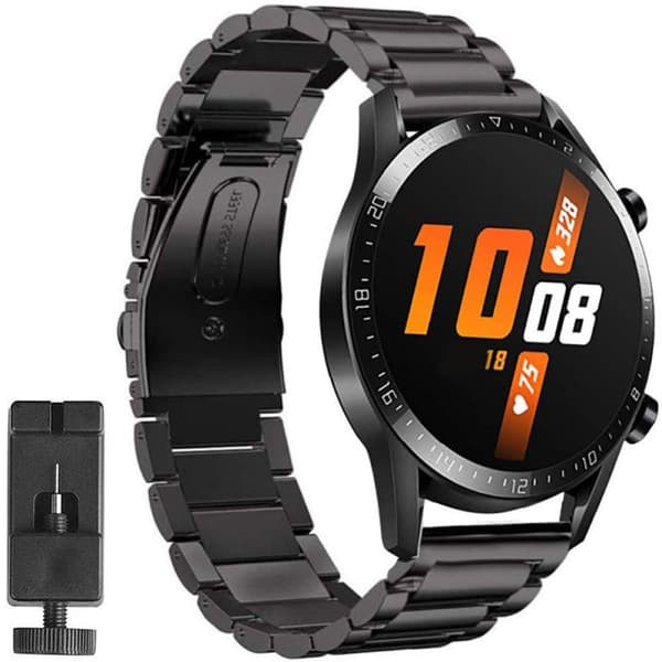 Urrem Rustfrit stÃ¥l til Huawei Watch GT2 - Sort