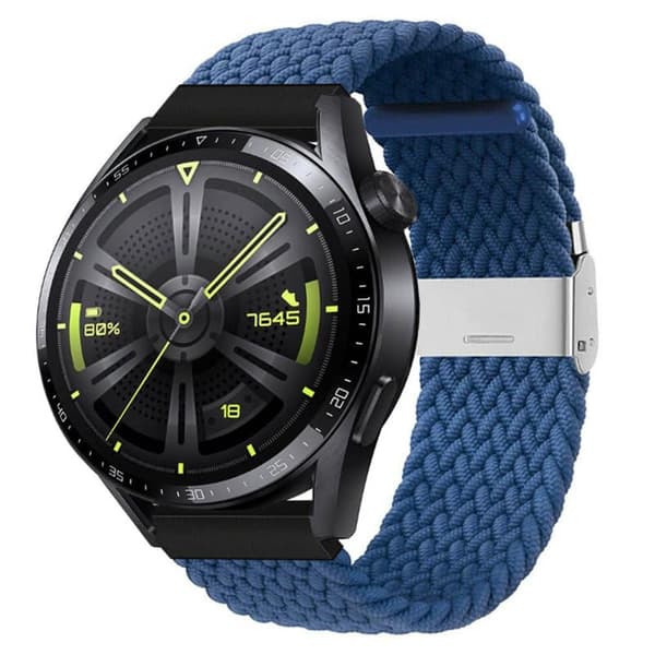 Flettet Elastisk urrem til Huawei Watch GT3 (46mm) - BlÃ¥