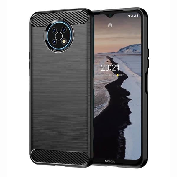 Børstet silikone cover til Nokia G10 - Sort