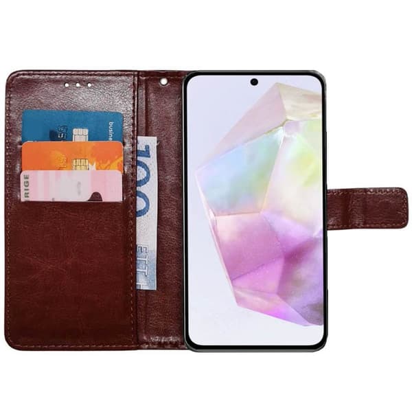 Lommebokdeksel 3-kort til Samsung Galaxy A35 - Brun