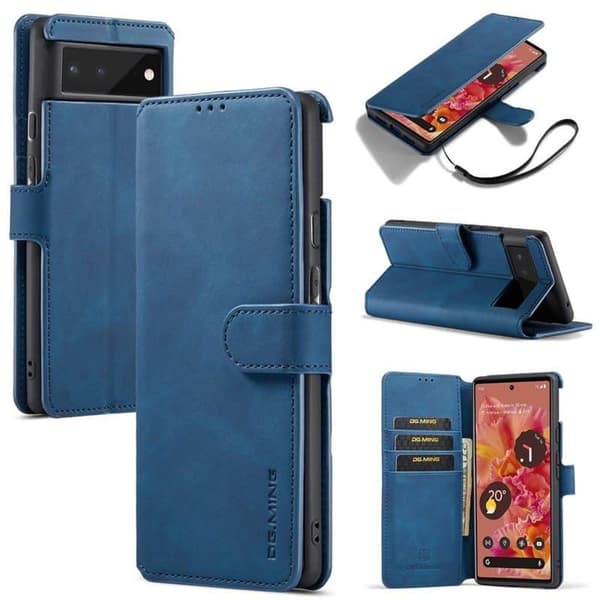 DG-Ming Wallet cover 3-kort til Google Pixel 6 - Blå