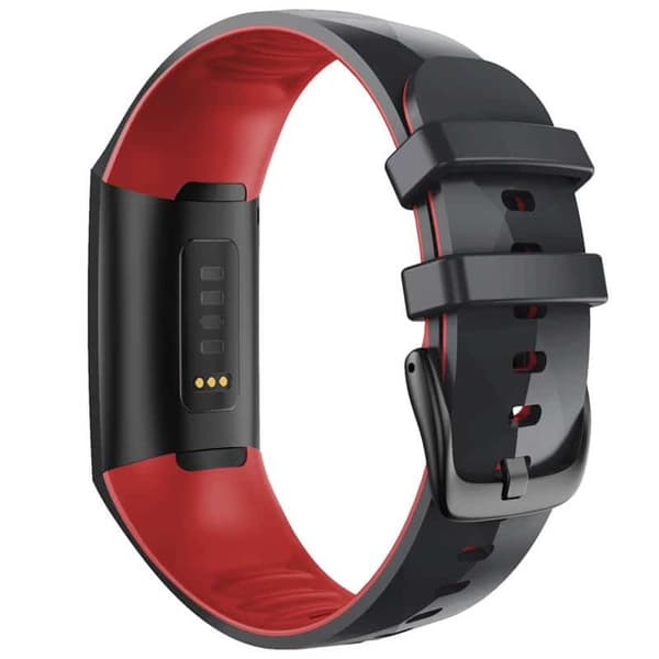 Twin Sport urrem til Fitbit Charge 3- Sort/rÃ¸d