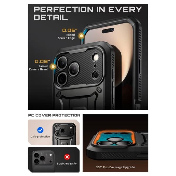 SUPCASE UB Pro deksel til Apple iPhone 17 Pro Max - Svart