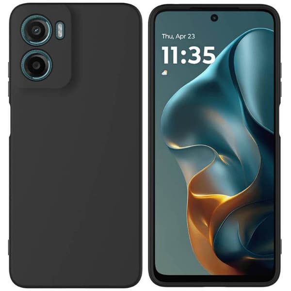 Liquid silikone cover til Motorola Moto E15 - Sort