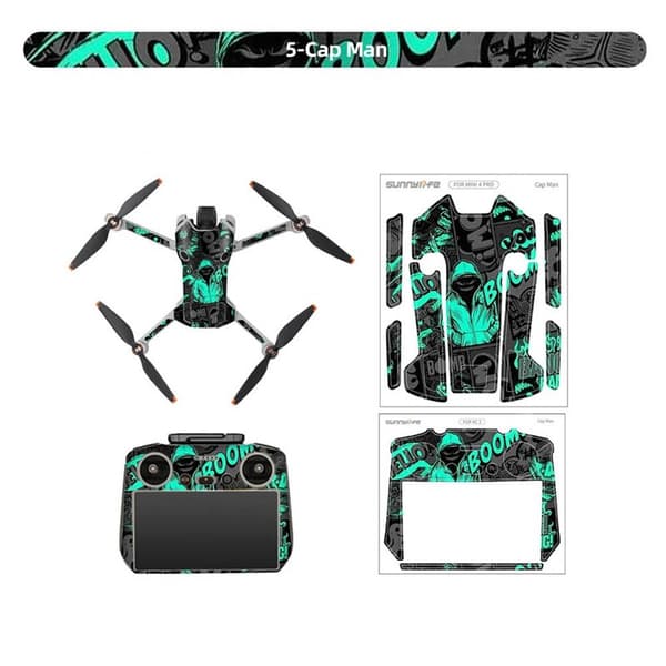 Sunnylife Sticker kit til DJI Mini 4 Pro og til DJI RC 2 - Cap