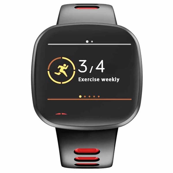 Twin Sport urrem til Fitbit Versa 3 - Sort/rÃ¸d