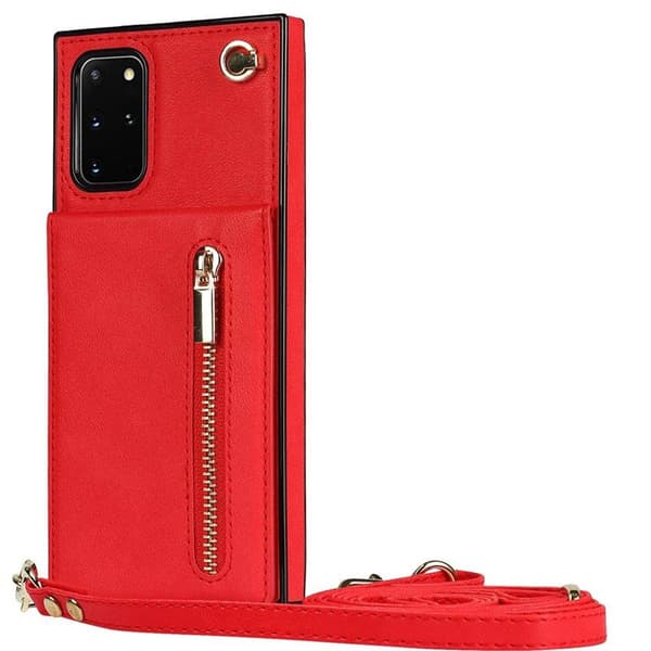 Zipper halskæde etui til Samsung Galaxy S20 Plus - Rød