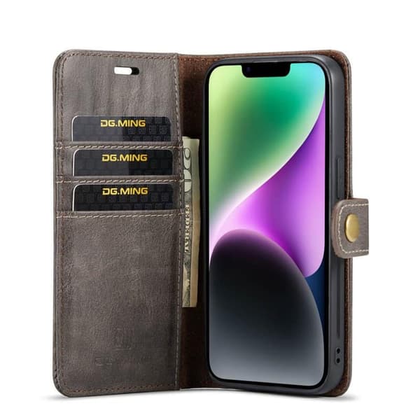 Wallet DG-Ming 2i1 til Apple iPhone 14 - Grå