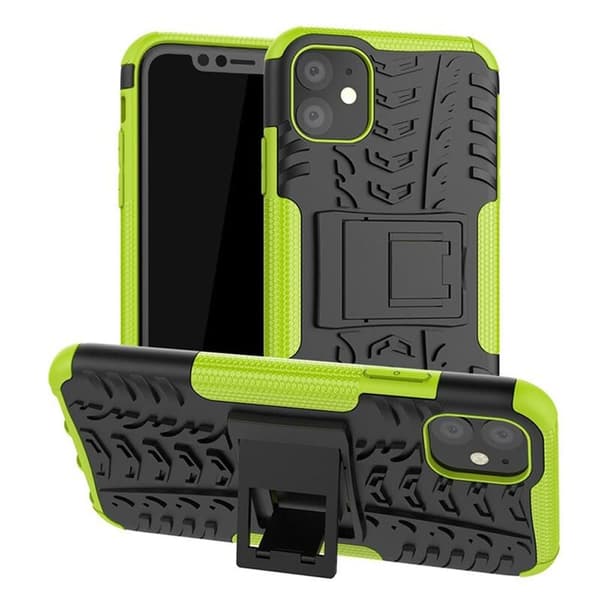 Stødbestandigt cover med stativ til Apple iPhone 12 Mini - Grøn
