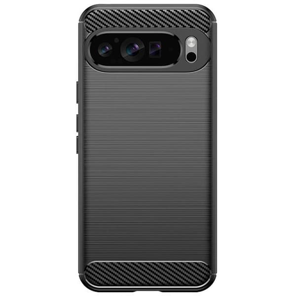 Børstet silikone cover til Google Pixel 9 Pro XL - Sort