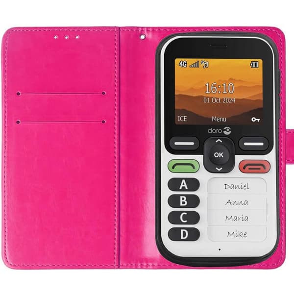 Wallet cover 2-kort til Doro Leva X10 - LyserÃ¸d