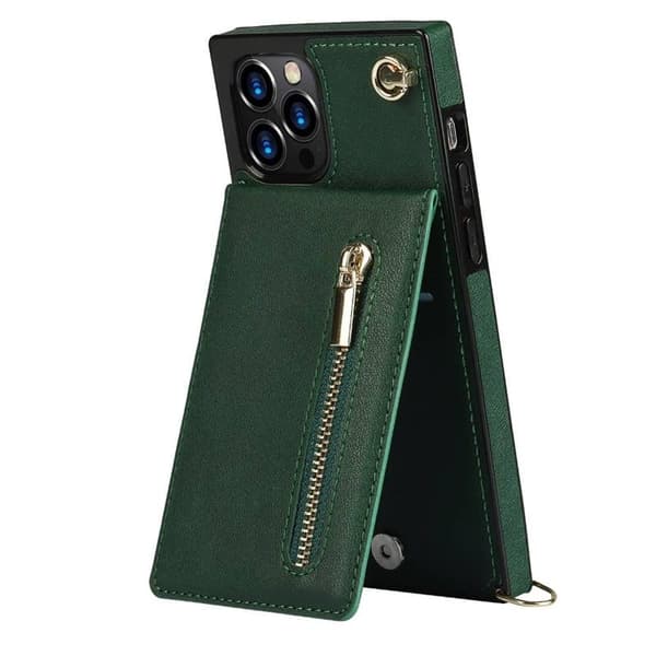 Zipper necklace case till Apple iPhone 12 Pro Max - Grön
