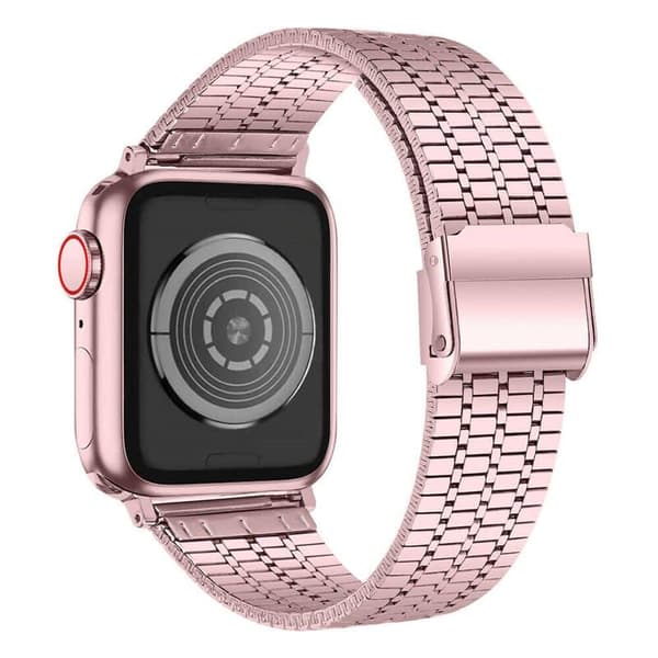 Mesh Urrem rustfrit stÃ¥l til Apple Watch 7 (45mm) - LyserÃ¸d