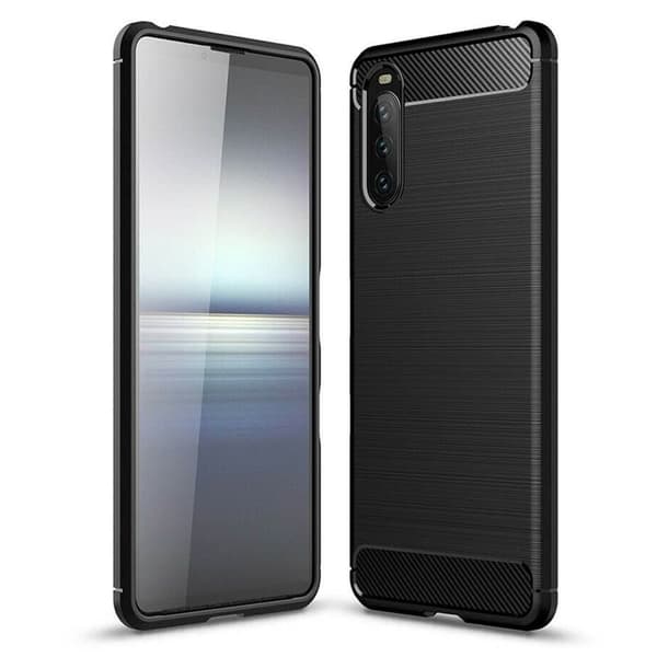 Børstet silikondeksel til Sony Xperia 10 III - Sort
