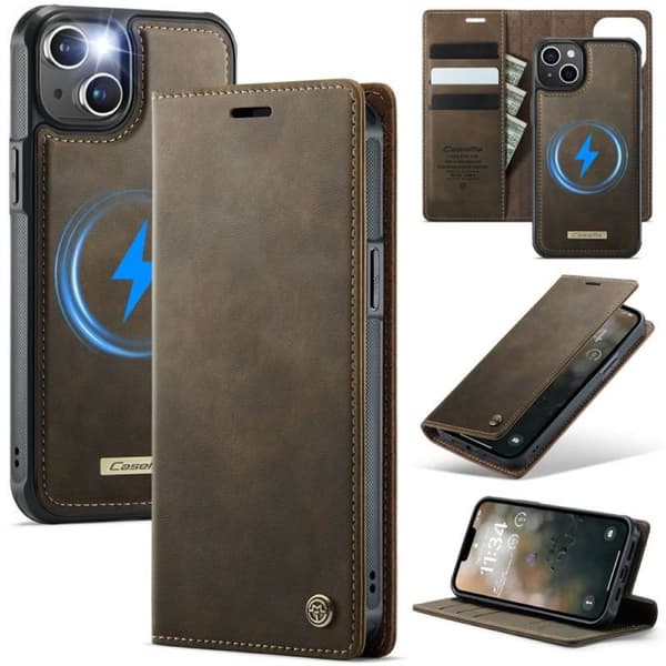 CaseMe mobildeksel C49 2i1 til Apple iPhone 15 – Coffee