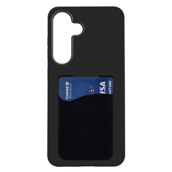 Silikone cover med kortholder til Samsung Galaxy A35 - Sort