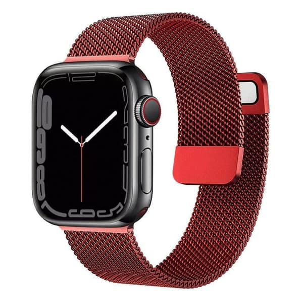 Split milanese kellon ranneke Apple Watch 7 (41mm) - Punainen