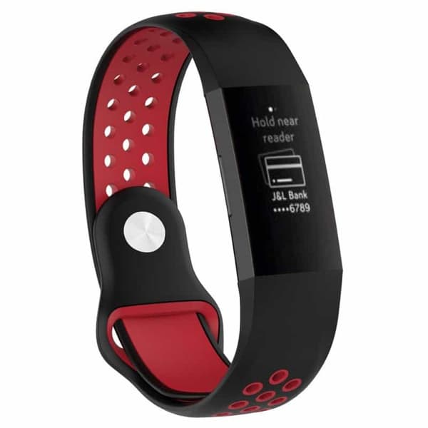 EBN Sport urrem til Fitbit Charge 3 - Sort / rÃ¸d