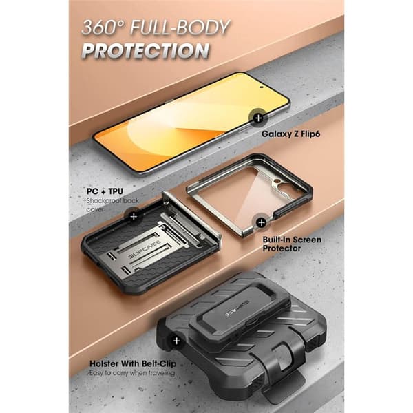 SUPCASE UB Pro deksel til Samsung Galaxy Z Flip 6 - TiGray