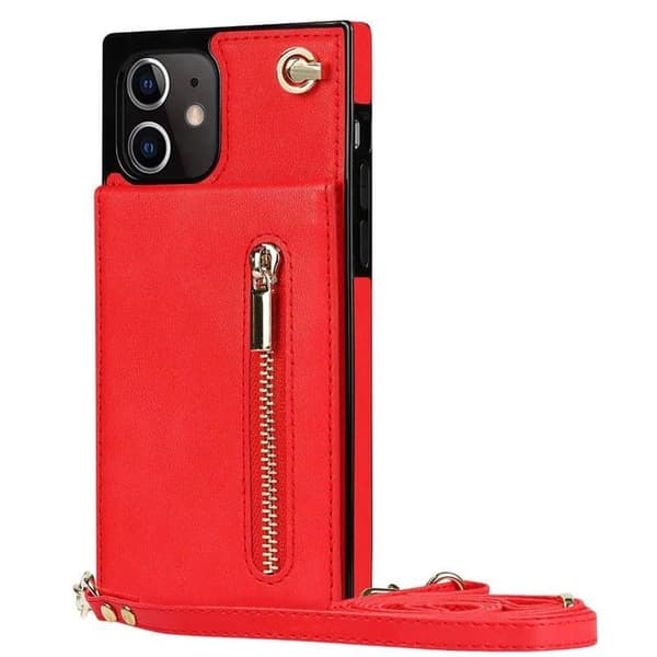 Zipper halskæde etui til Apple iPhone 12 Mini - Rød