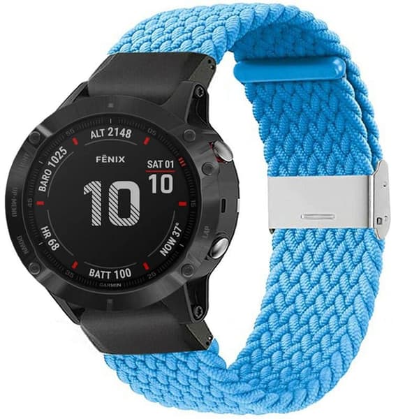 Flettet Urrem til Garmin Fenix 6 - Skyblue
