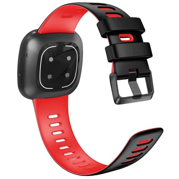 Twin Sport urrem til Fitbit Versa 3 - Sort/rÃ¸d