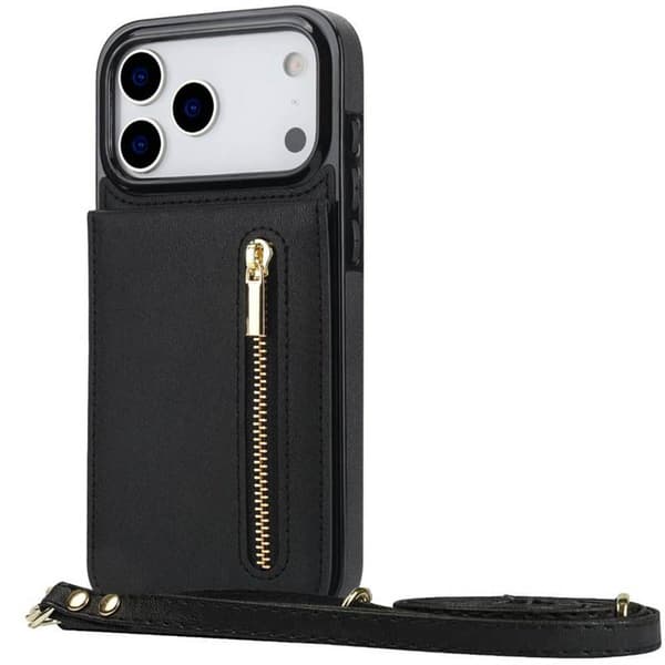 Zipper halskæde cover til Apple iPhone 17 Pro Max - Sort