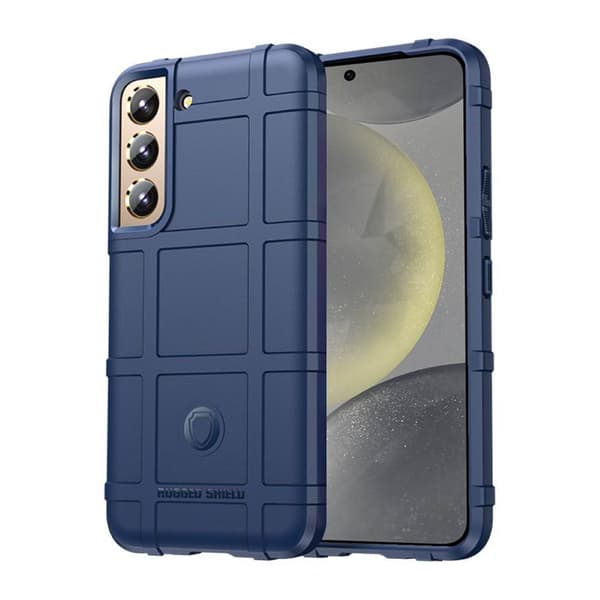 Børstet silikone cover til Samsung Galaxy S24 Plus - Blå