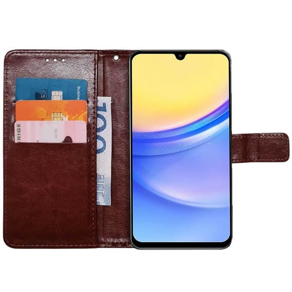 Wallet cover 3-kort til Samsung Galaxy A15 - Brun