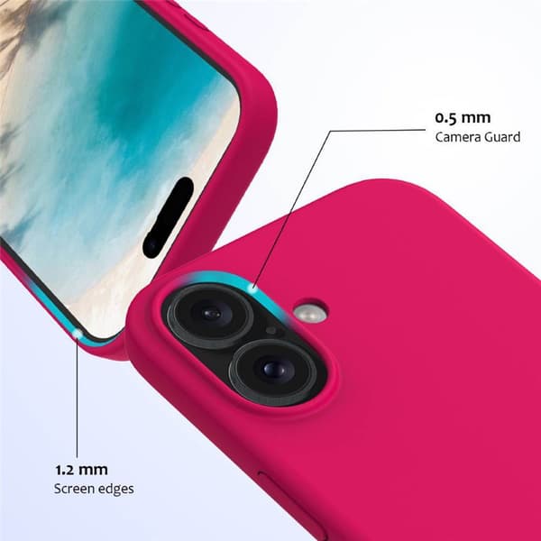 Liquid silikon deksel til Apple iPhone 16 Plus - Dragon Fruit