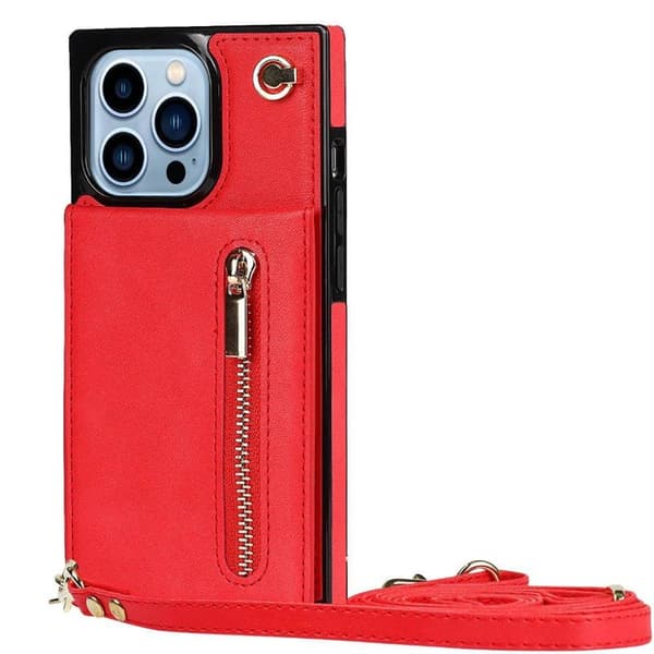 Zipper halskjede deksel til Apple iPhone 15 Pro - Rød