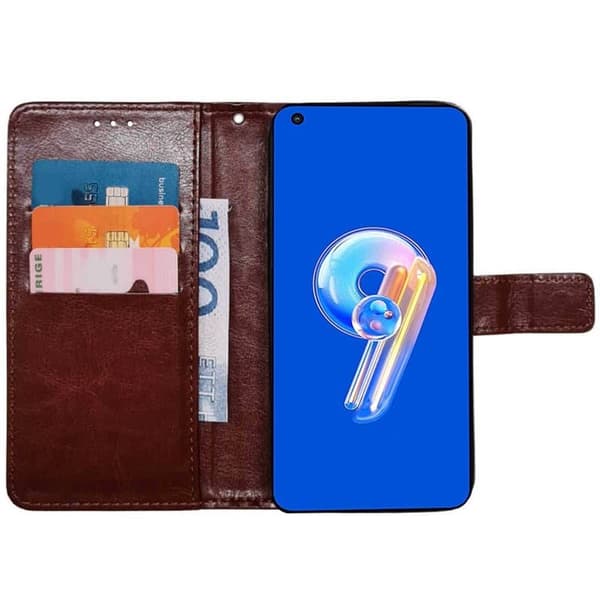 Lommebokdeksel 3-kort til Asus Zenfone 9 - Brun