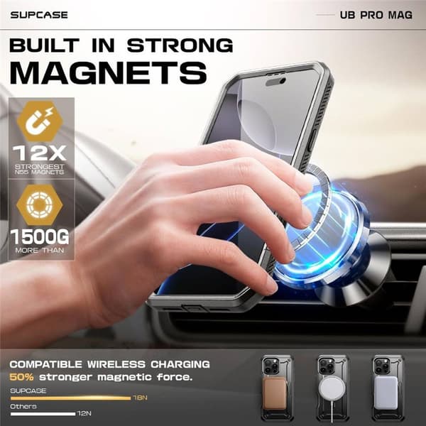 SUPCASE UB Pro Mag cover til Apple iPhone 16 Pro - Sort