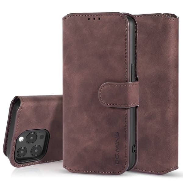 DG-Ming Wallet cover 3-kort til Apple iPhone 14 Pro Max - Coffe