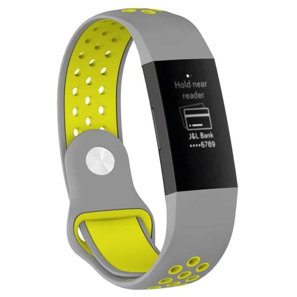 EBN Sport urrem til Fitbit Charge 3 - GrÃ¥ / gul