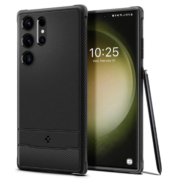 Spigen Rugged Armor cover til Samsung Galaxy S23 Ultra - Sort