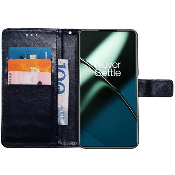 PlÃ¥nboksfodral 3-kort till OnePlus 11 - MÃ¶rkblÃ¥