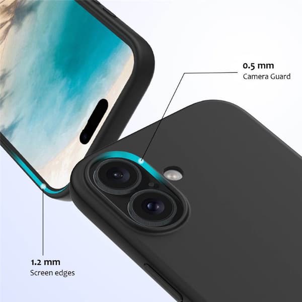 Liquid silikon deksel til Apple iPhone 16 Plus - Onyx Black
