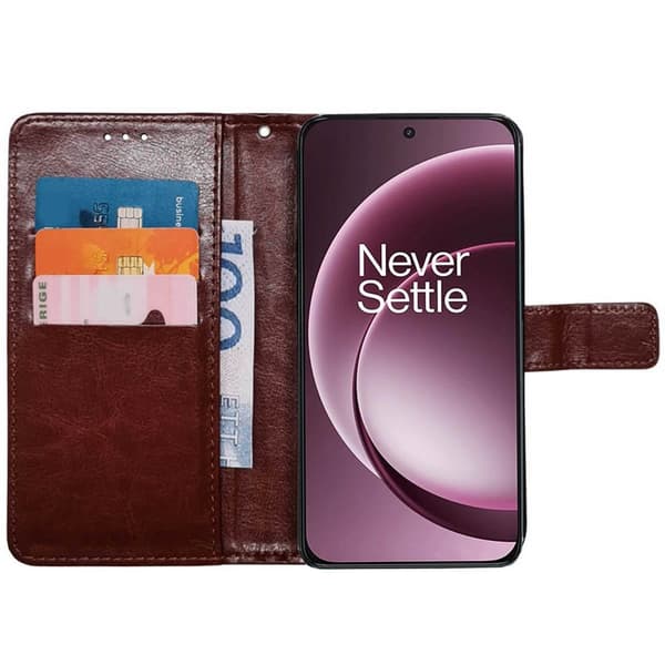 Wallet cover 3-kort til OnePlus 15R - Brun