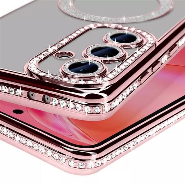 Diamond bling MagSafe deksel til Samsung Galaxy S25 FE - Pink
