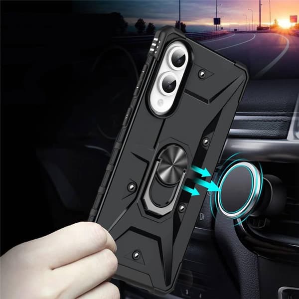 Hybrid Ring Case til Samsung Galaxy S25 Edge - Sort