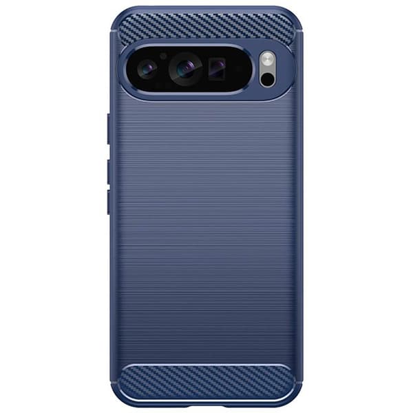 BÃ¸rstet silikone cover til Google Pixel 9 Pro XL - BlÃ¥