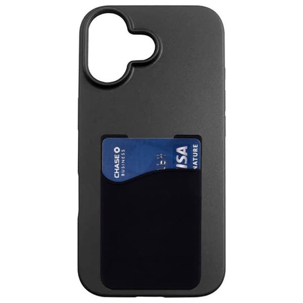 Silikone cover med kortholder til Apple iPhone 17 - Sort