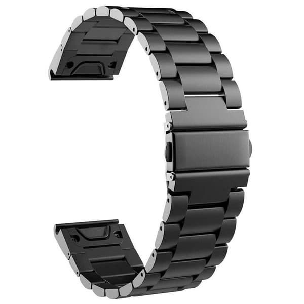 Rustfrit stÃ¥l urrem til Garmin Tactix Delta - Sort