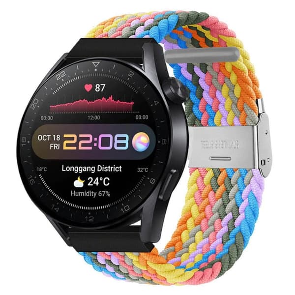 Flettet Elastisk urrem til Huawei Watch 3 Pro (48mm) - light rai