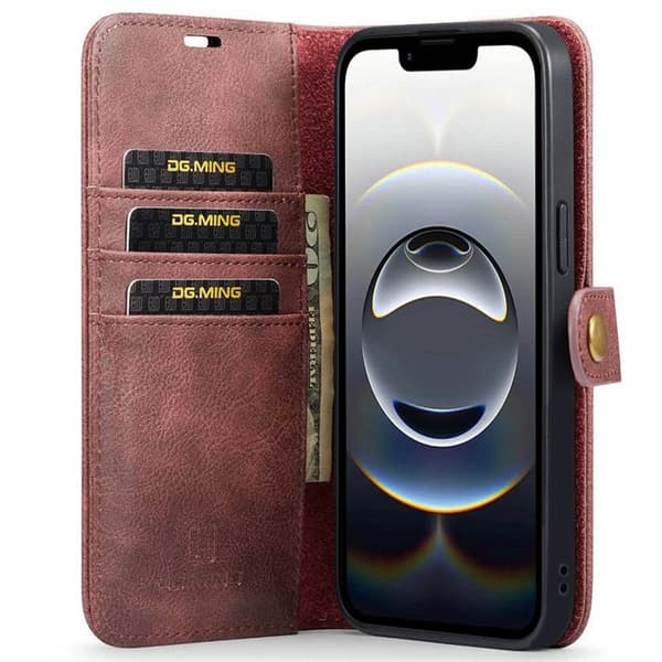 Wallet DG-Ming 2i1 til Apple iPhone 16e - RÃ¸d